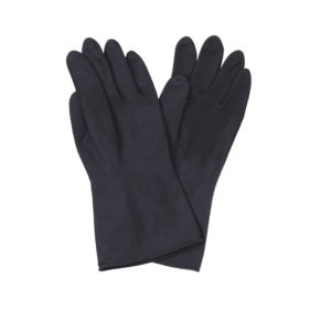 black industrial latex gloves
