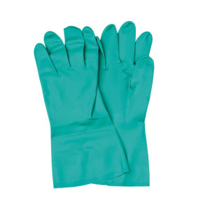 Green nitrile gloves