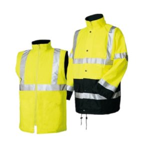 multi function hi vis winter safety reflective jacket