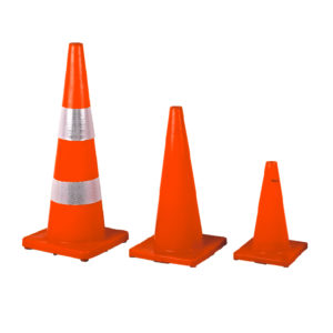 Red PVC traffic cone