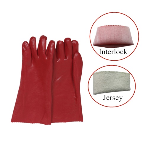 Red PVC gloves 