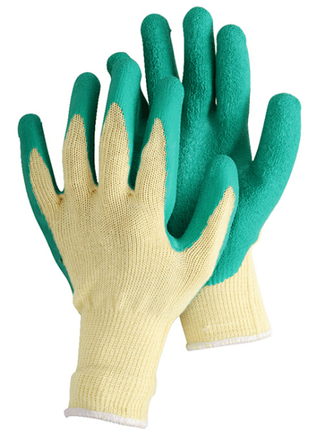 Latex Coated Gloves for Painting have better flexibility, breathability and grip feature. The latex coating gloves can help repel water and some water-based paints. 