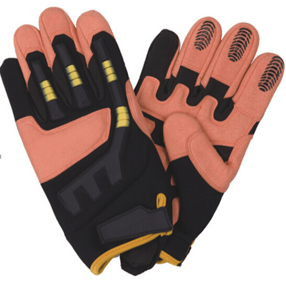 mechanic gloves with TPR impact backing