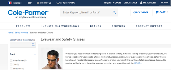 safety glasses manufacturers and suppliers in France