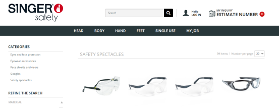 safety glasses suppliers in France