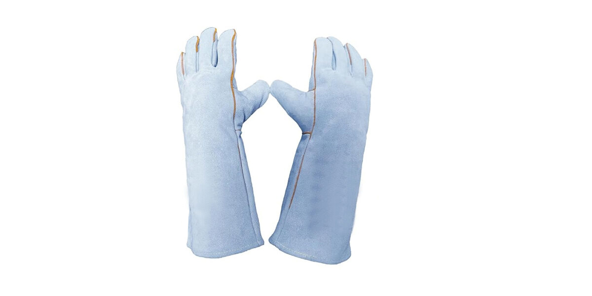 Welding gloves by manufacturers China: kevlar thread sewn