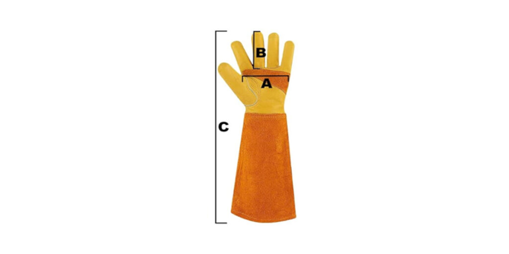 Leather working gloves by factories China: hand size measurement