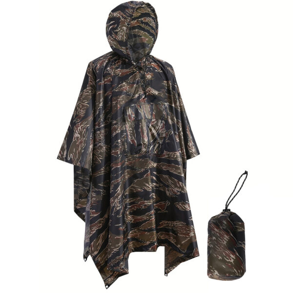 Backpacking Camouflage Rain Poncho - Image 5