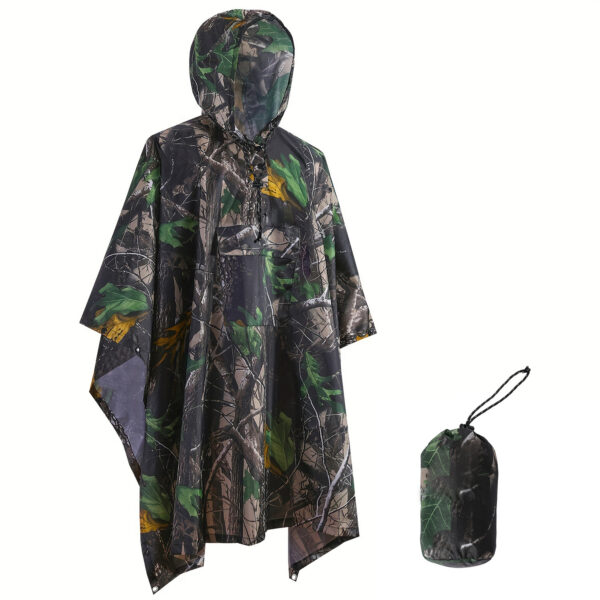 Backpacking Camouflage Rain Poncho - Image 3