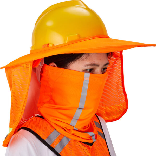 hard hat sun shade neck cover and face scarf and overlseeves