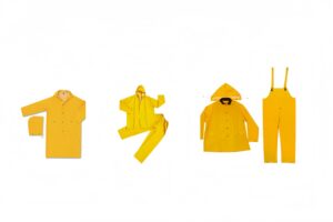 3 classic yellow pvc raincoat