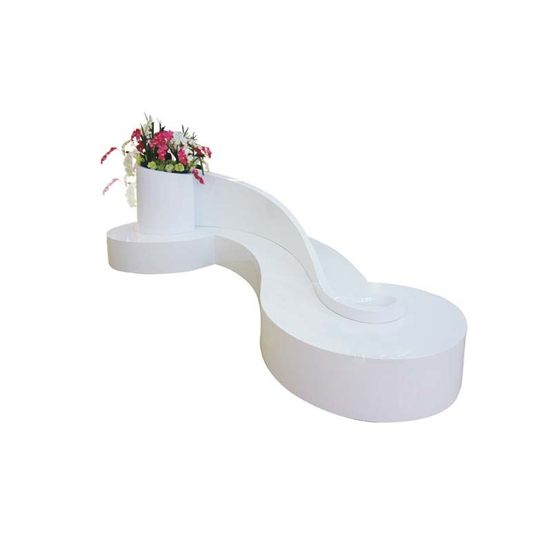 Fiberglass Bench Stool With Flower Pot