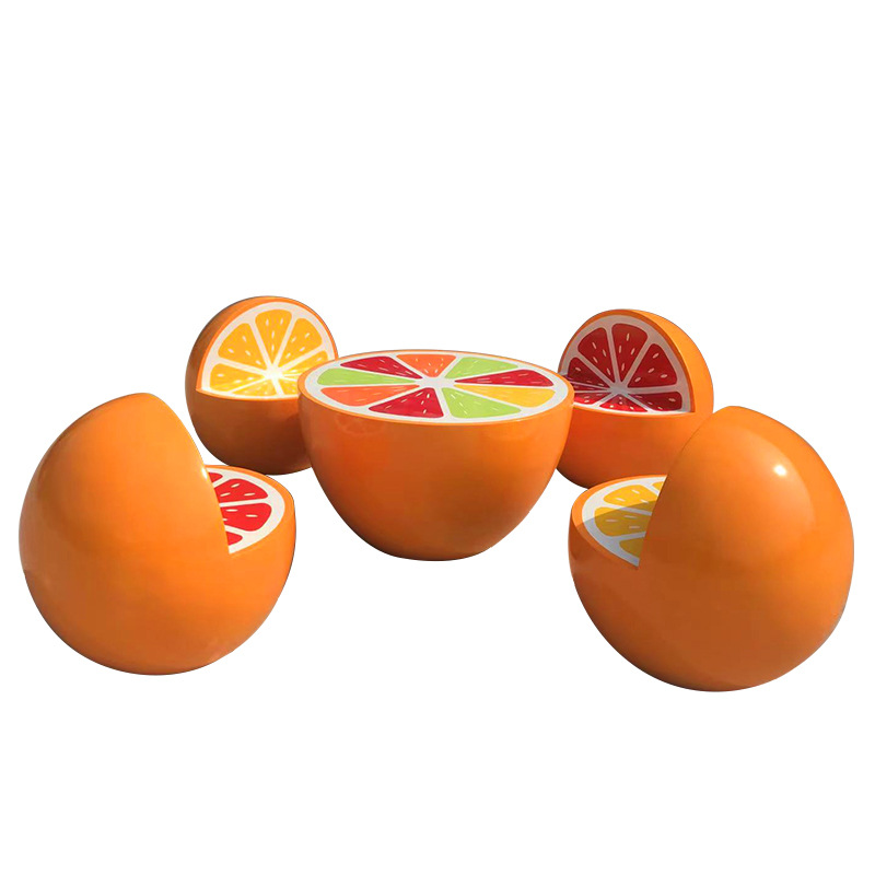 Outdoor Orange Shape Chair Table