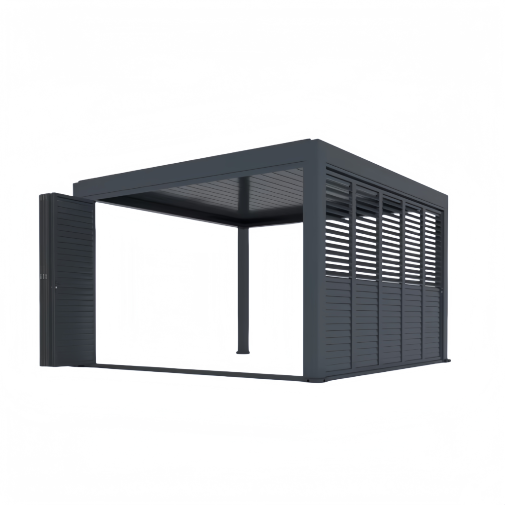 bifold louvered panel pergola