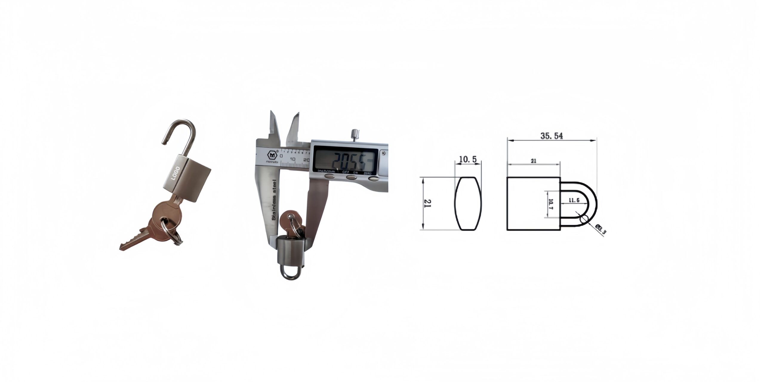 small stainless steel padlock