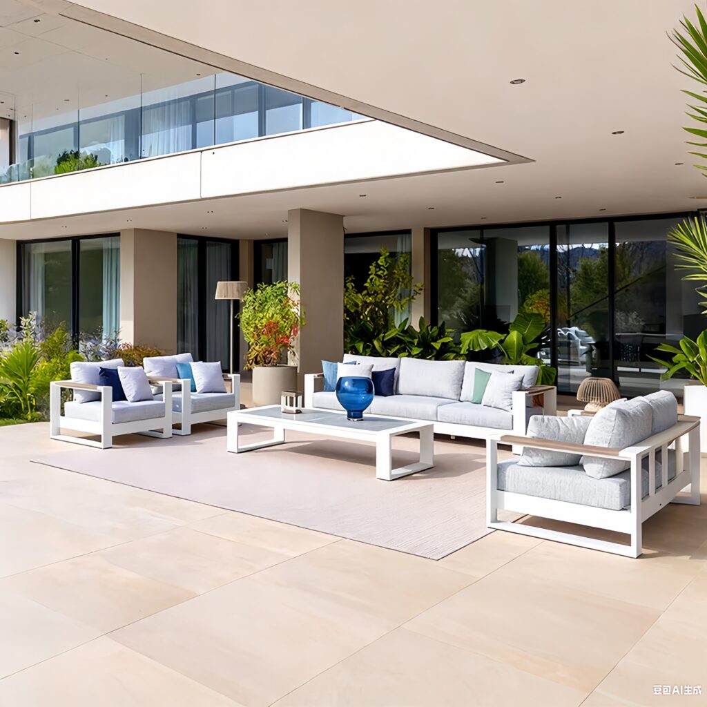 Aluminum outdoor sofa