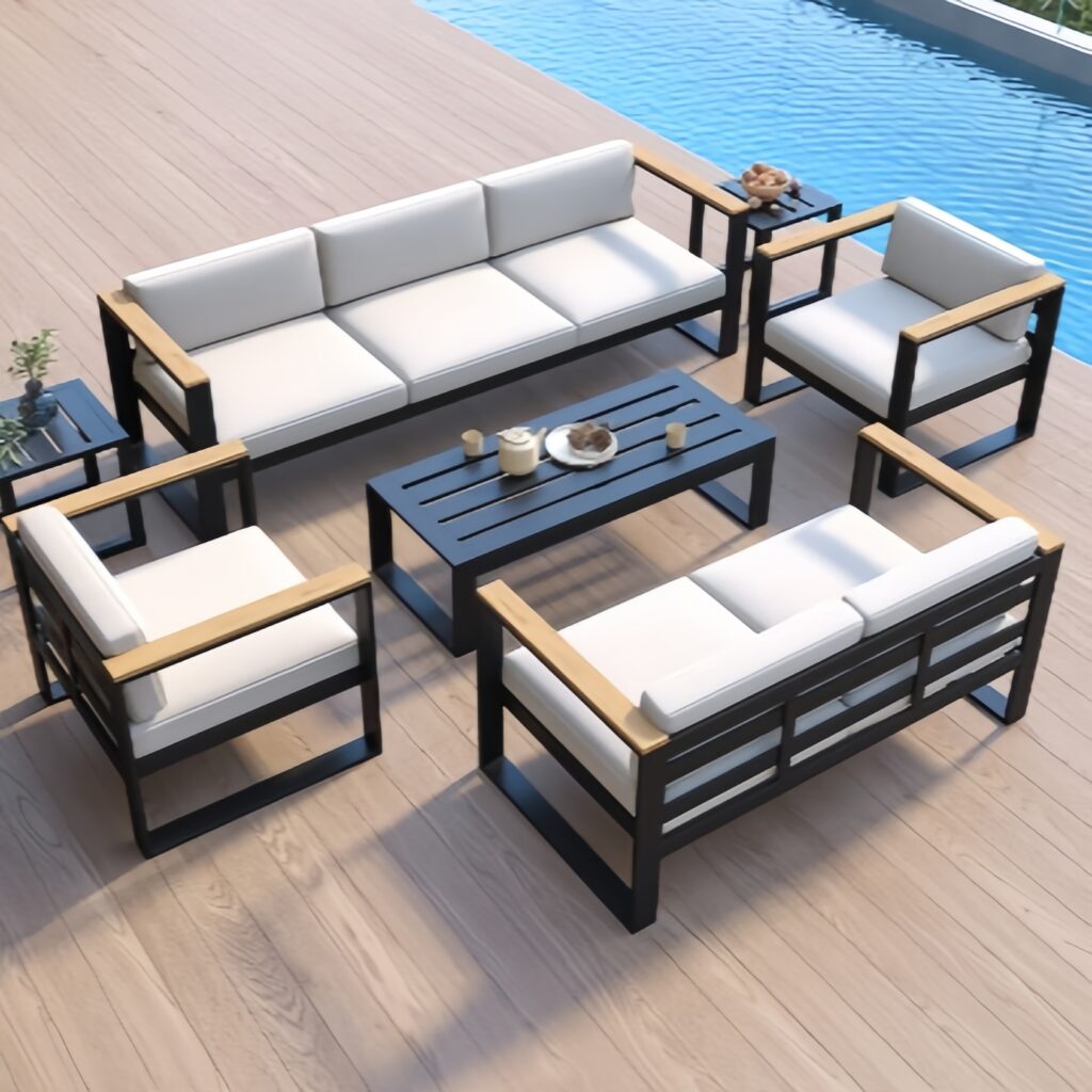 Aluminum outdoor sofa