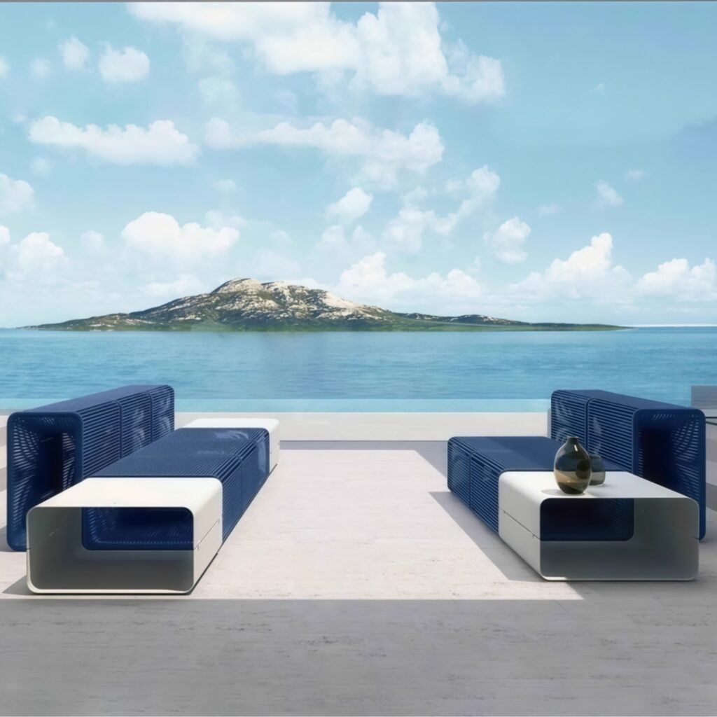 Aluminum outdoor sofa
