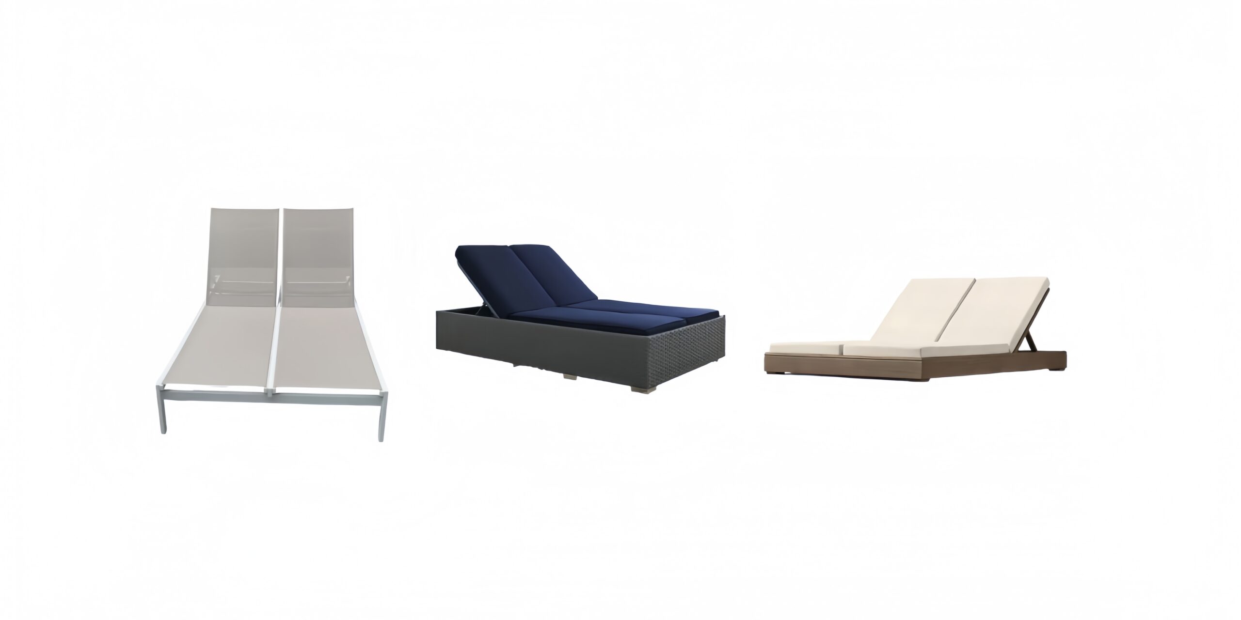 Outdoor double chaise lounge
