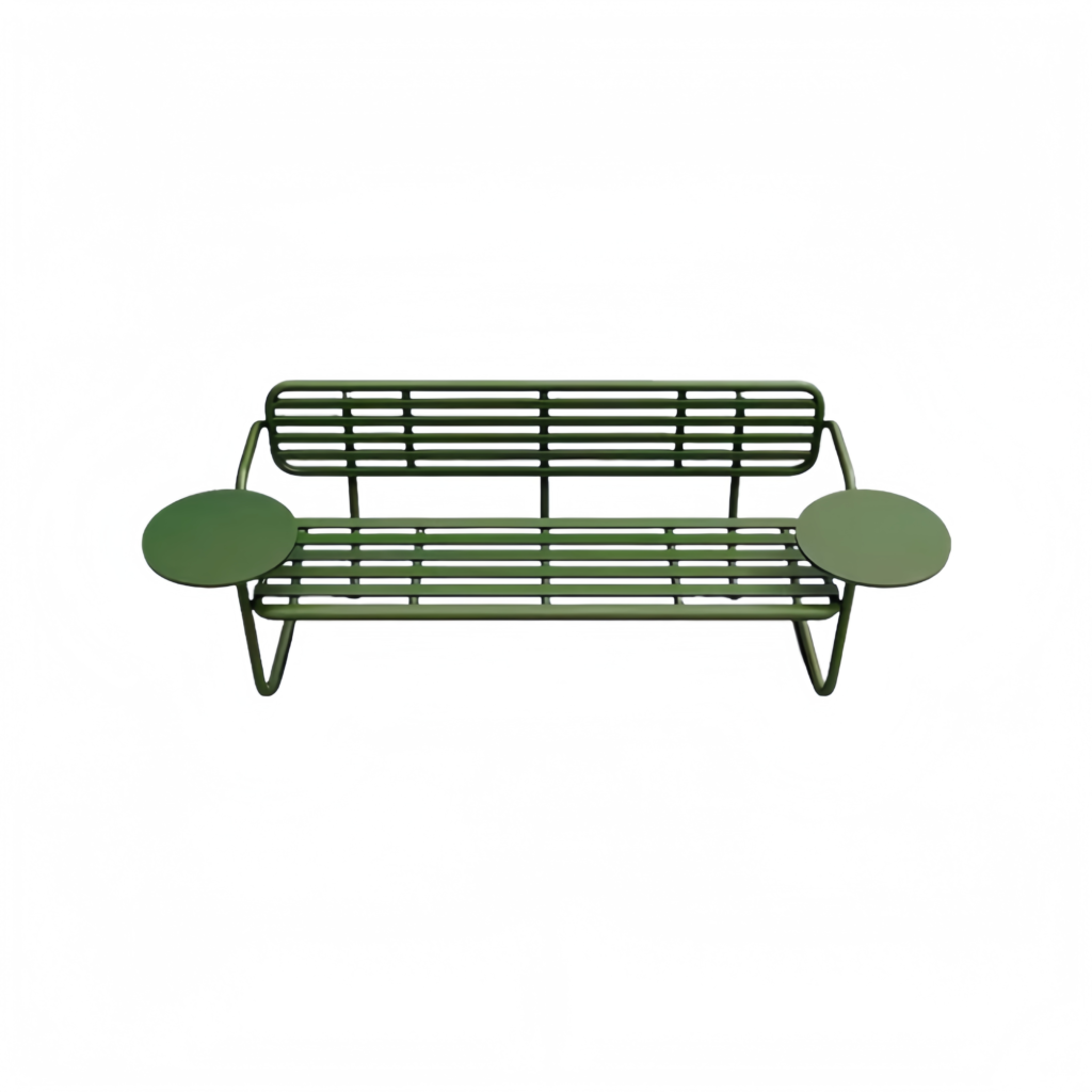 Outdoor metal bench