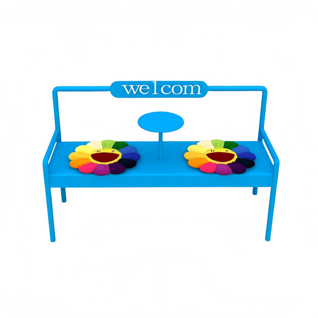 Outdoor metal bench