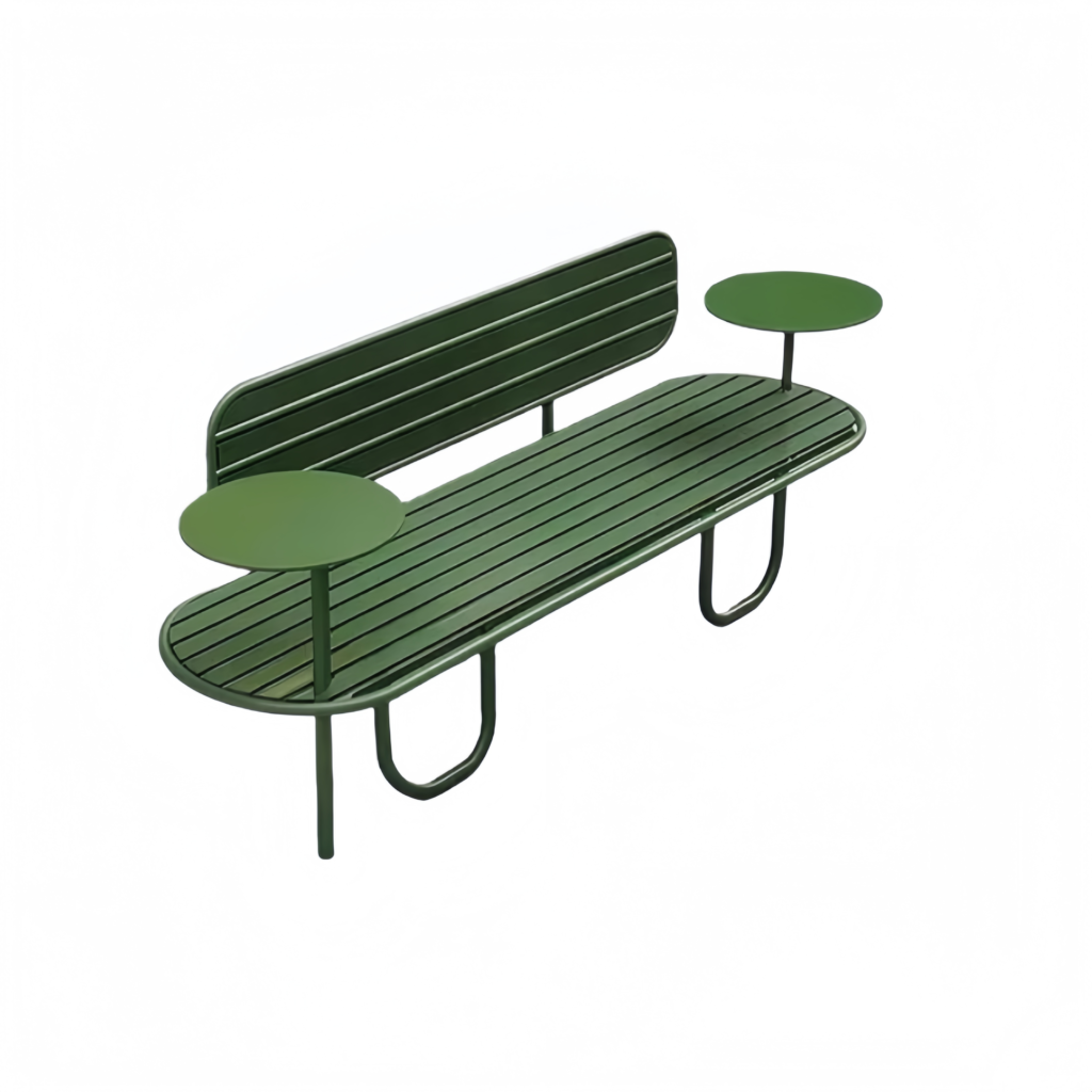 Outdoor metal bench