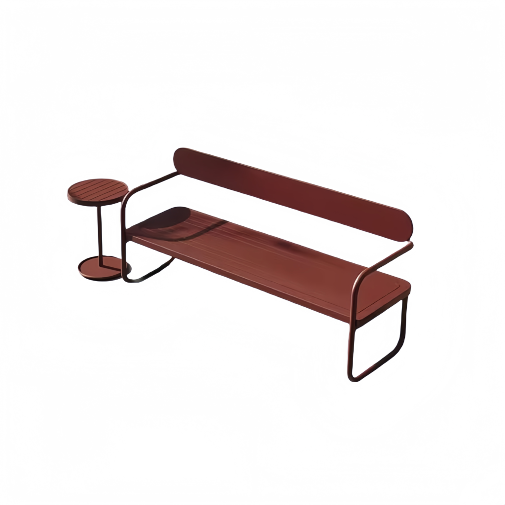 Outdoor metal bench