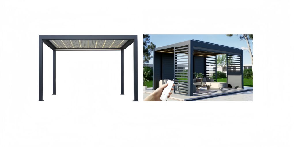Technium Applications of Motorized Aluminum Pergolas