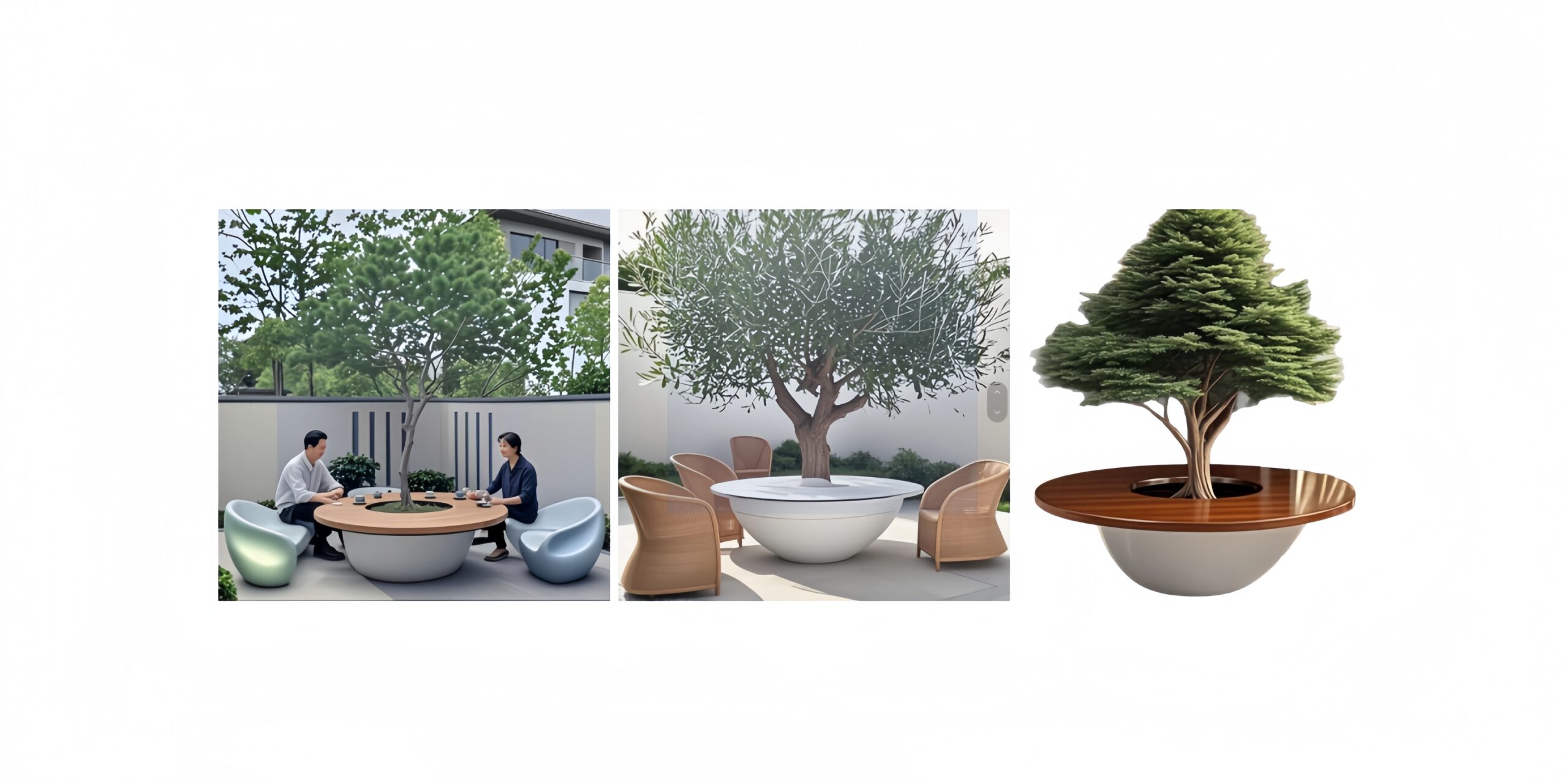 custom fiberglass planter tables