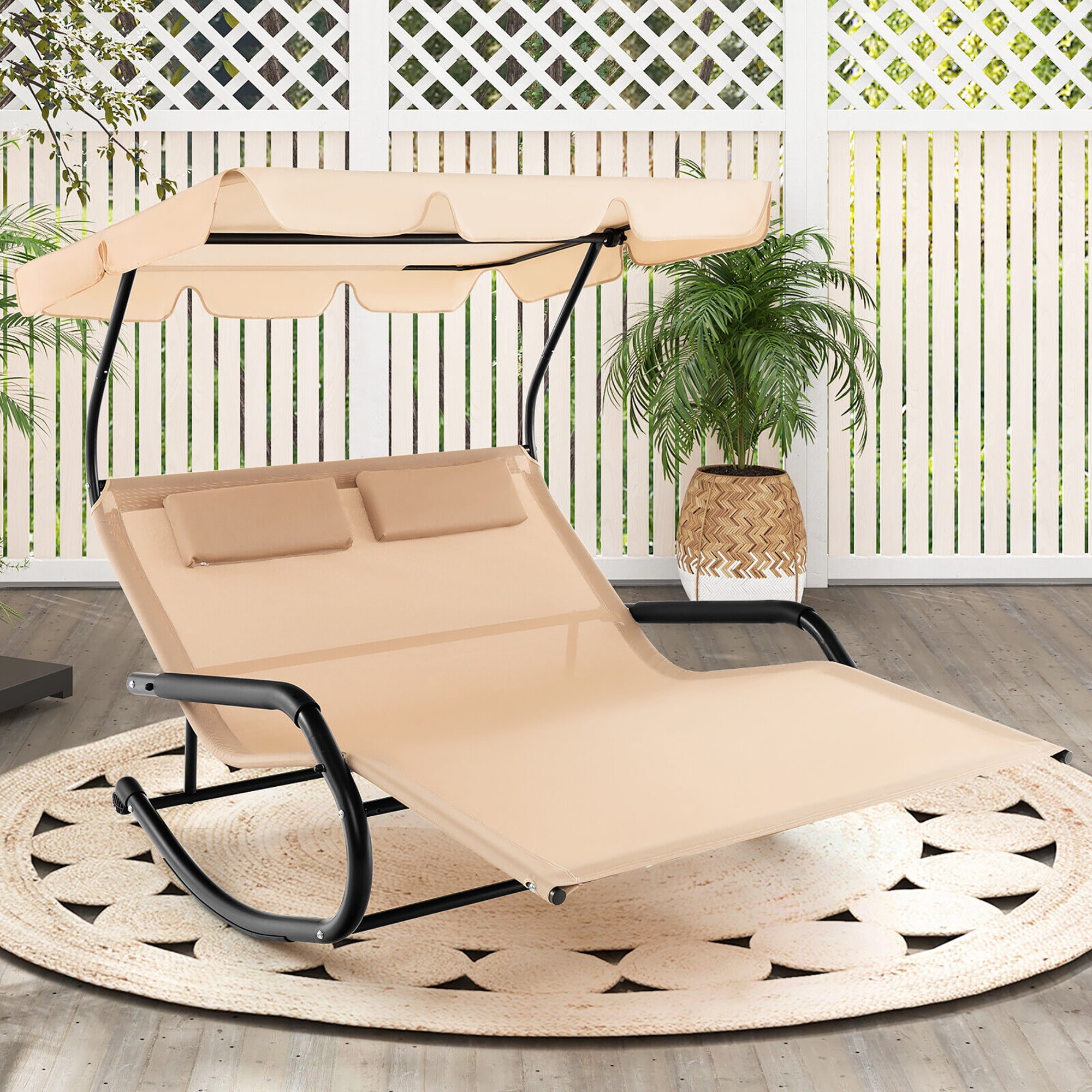 An application scenario or product detail of 2 person outdoor chaise lounge - Image 1