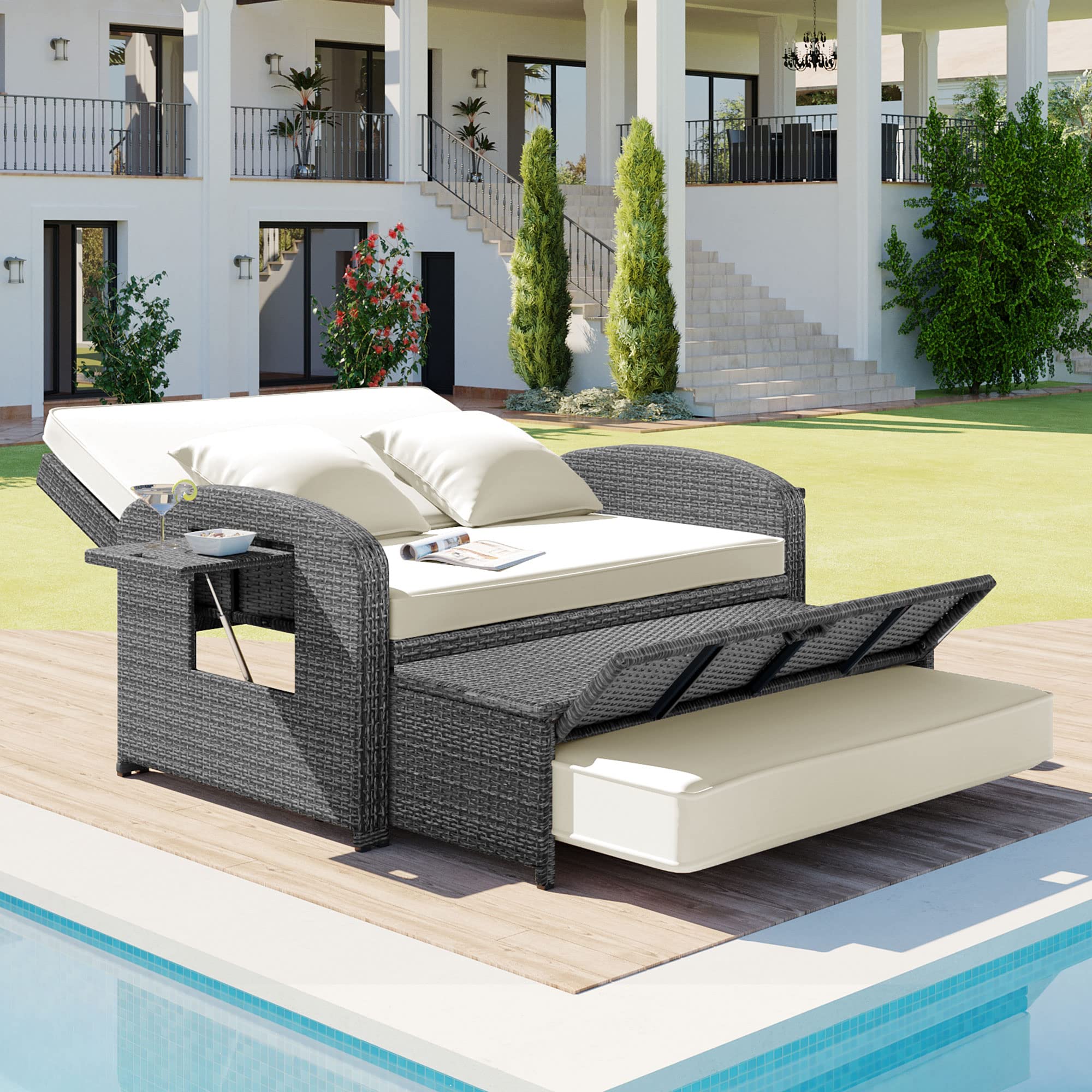 An application scenario or product detail of 2 person outdoor chaise lounge - Image 3