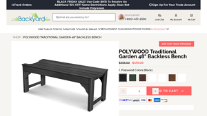 POLYWOOD - Traditional Garden 48 Backless Bench