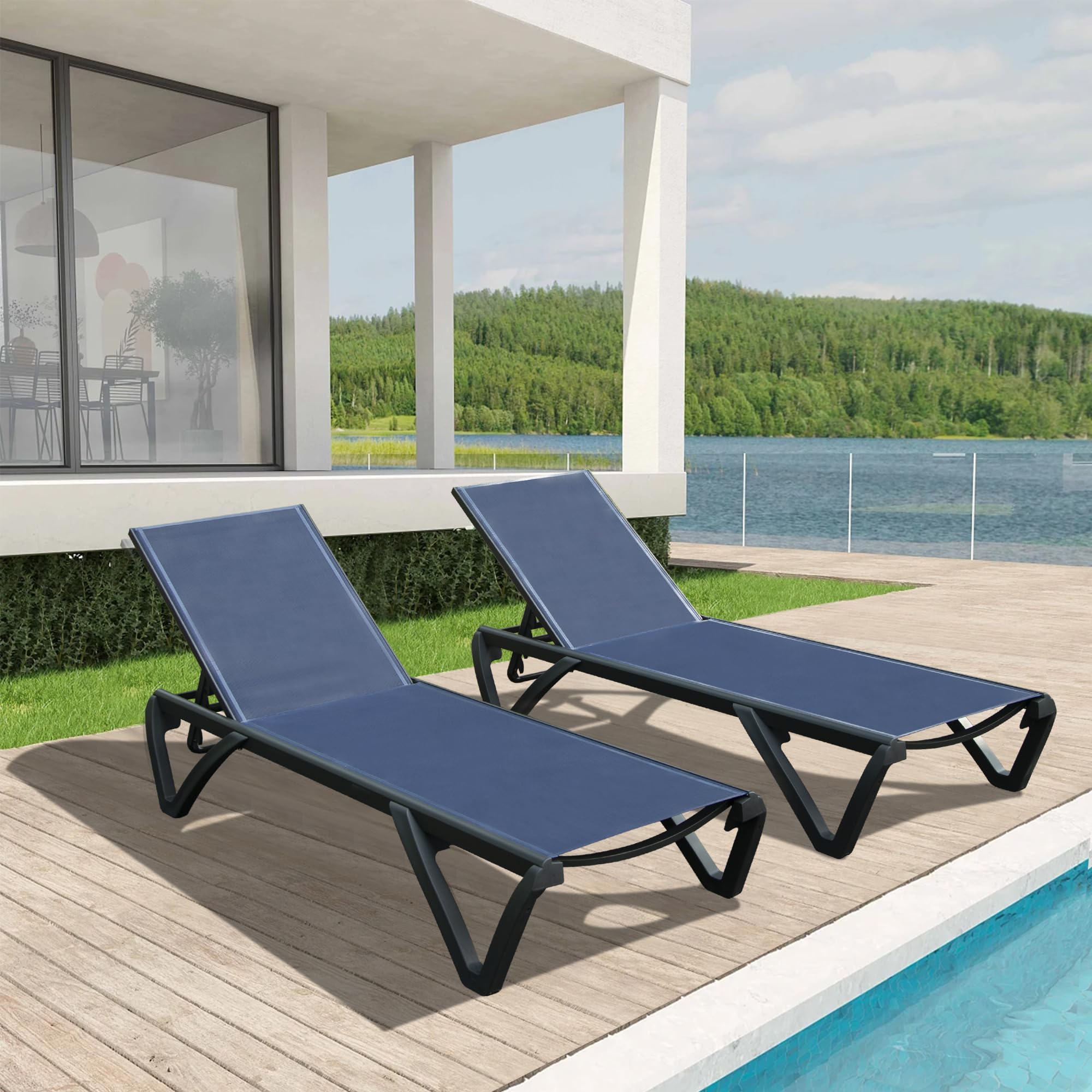 An application scenario or product detail of aluminum chaise lounge outdoor - Image 1