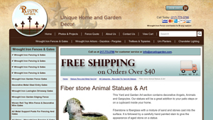 A Rustic Garden - Fiberstone Animal Statues