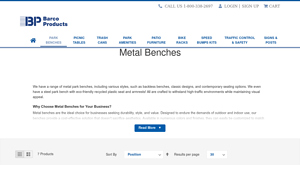 Barco Products - Commercial Metal Park Benches