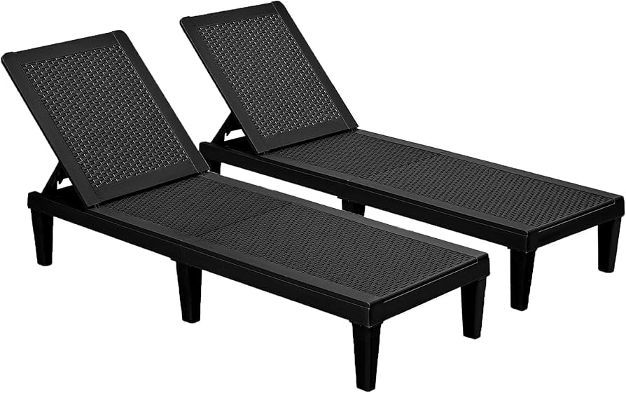 An application scenario or product detail of black outdoor chaise lounge chair - Image 4
