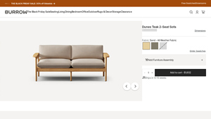 Burrow - Dunes Teak 2-Seat Sofa