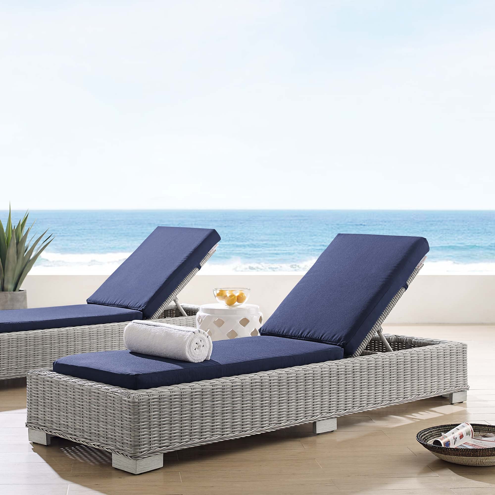 An application scenario or product detail of chaise lounge wicker outdoor - Image 15