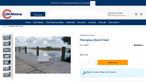 CM Marine - Fiberglass Bench Seat