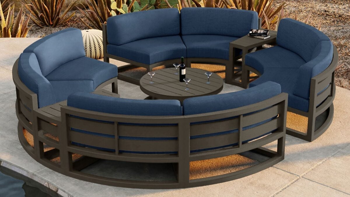 An application scenario or product detail of curved outdoor sofa - Image 2