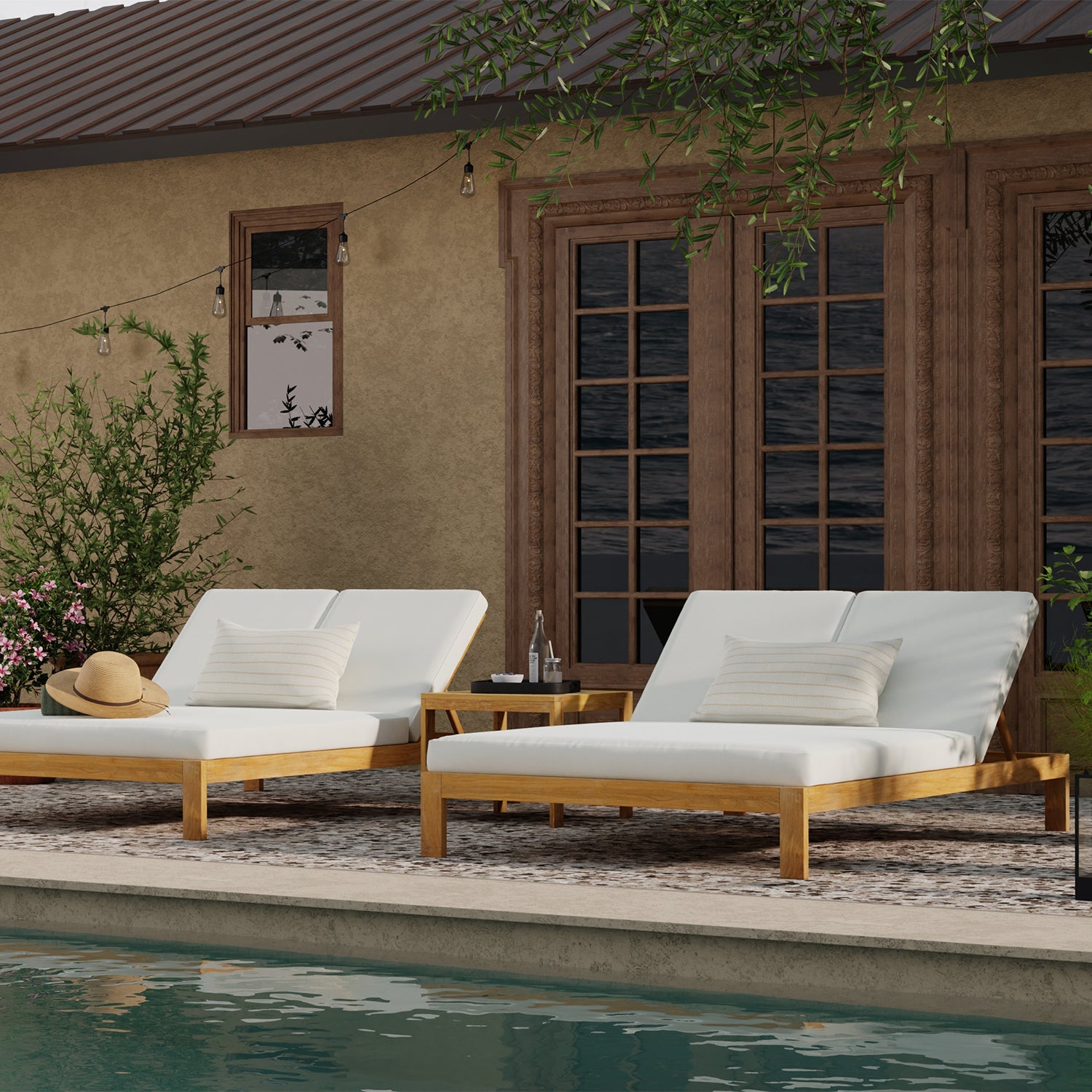 An application scenario or product detail of double outdoor chaise lounge - Image 12