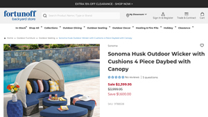 Sonoma - Outdoor Wicker Daybed with Canopy