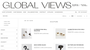 Global Views - Alabaster Big Eyed Owls