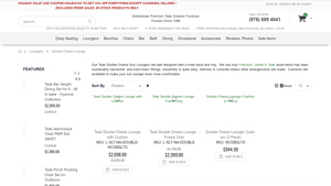 Golden Teak - Teak Outdoor Double Chaise Lounger