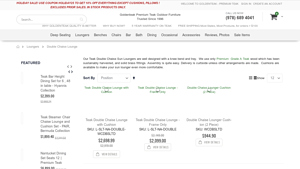 Goldenteak - Teak Outdoor Double Chaise Lounger