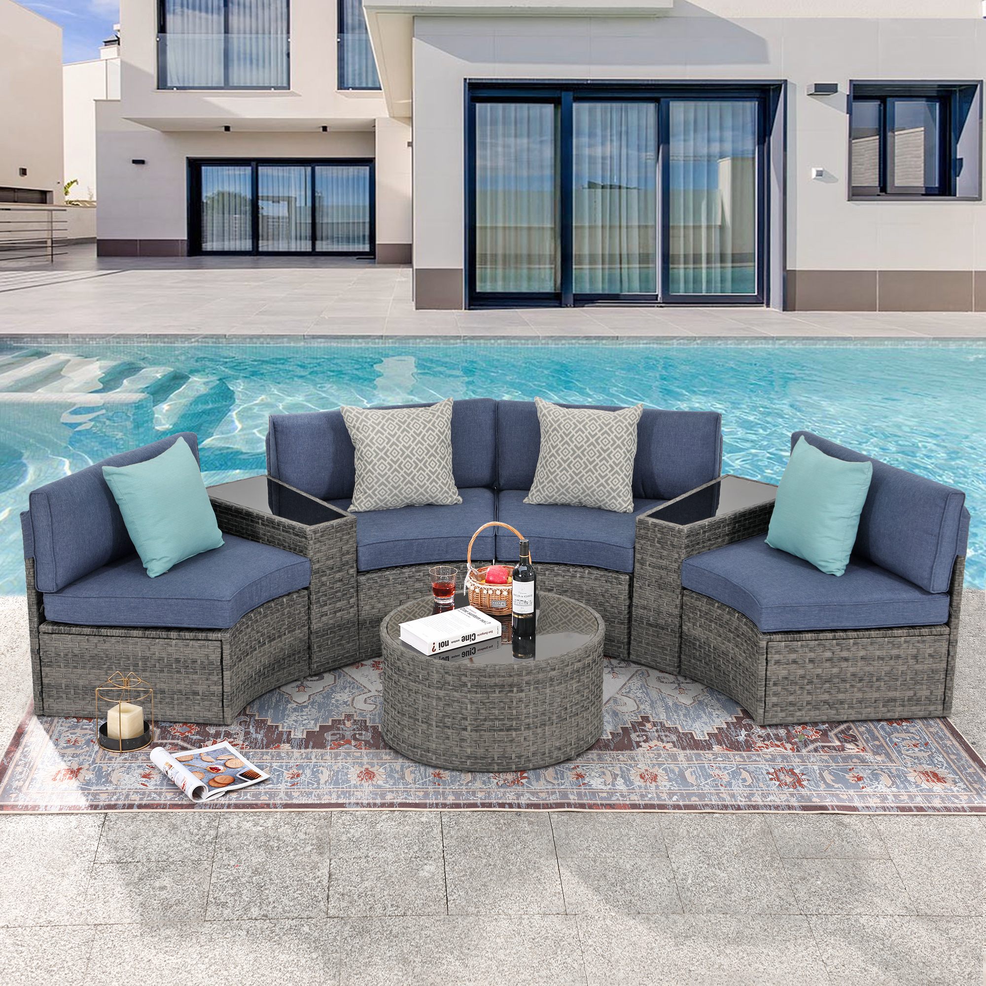 An application scenario or product detail of half moon outdoor sofa - Image 16
