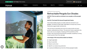 HansoHome - Retractable Pergola Sun Shades