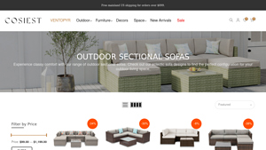 COSIEST - Aurora 7 Piece U Shaped Outdoor Modular Sectional