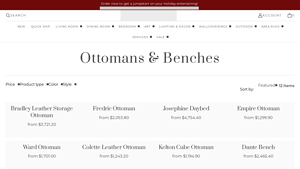 Lillian August - Bradley Leather Storage Ottoman