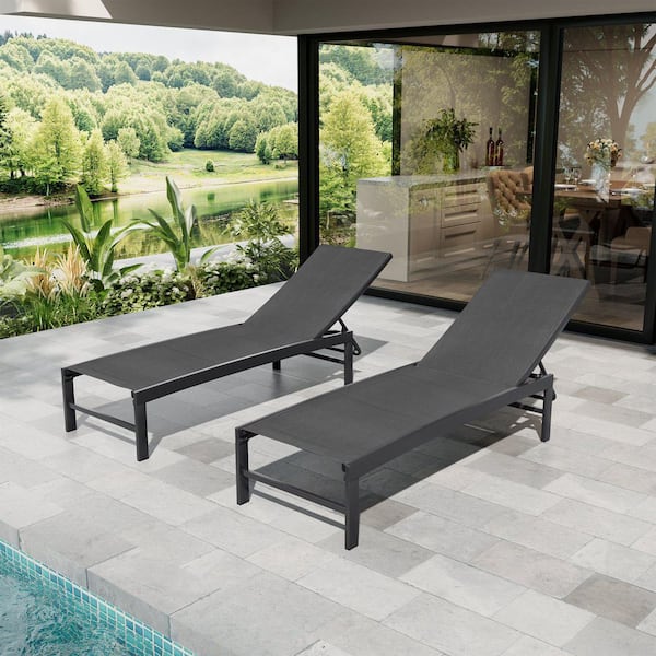 An application scenario or product detail of metal outdoor chaise lounge - Image 2